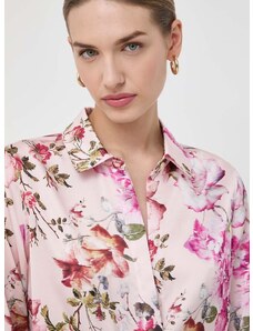 Košile Marciano Guess THE ICON dámská, růžová barva, regular, s klasickým límcem, 4RGH43 7099Z