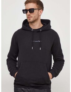 Bavlněná mikina Pepe Jeans Dave Hoodie pánská, černá barva, s kapucí, s potiskem