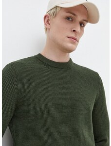 Bavlněný svetr Superdry zelená barva