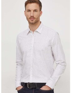Košile BOSS bílá barva, regular, s klasickým límcem