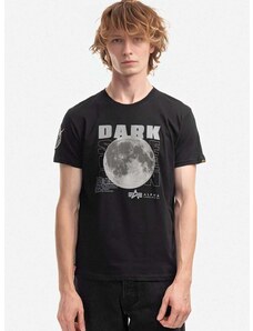 Bavlněné tričko Alpha Industries černá barva, s potiskem, 108510.285-black