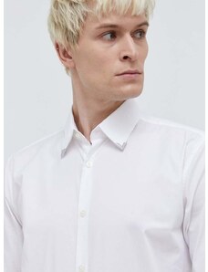 Košile HUGO pánská, bílá barva, regular, s klasickým límcem, 50508633