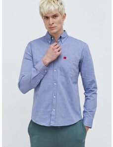 Bavlněná košile HUGO slim, s límečkem button-down