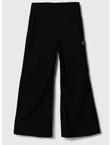 Dětské kalhoty Calvin Klein Jeans černá barva, hladké