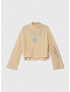 Dětský svetr Calvin Klein Jeans béžová barva