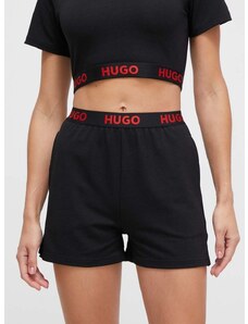 Pyžamové šortky HUGO dámské, černá barva, 50490600