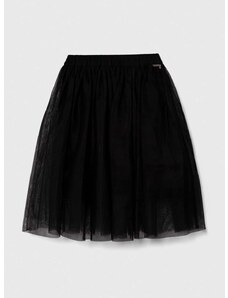Dětská sukně Guess černá barva, midi, áčková