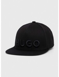 Kšiltovka HUGO černá barva, s aplikací, 50510116