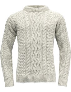 Vlněný svetr s klasickým pleteným vzorem Devold Sandoy Unisex Grey Melange