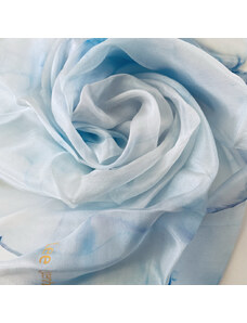 Hedvábný šátek Lee Oppenheimer Mia, 55x55 cm, světle modrá
