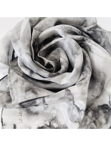 Hedvábný šátek Lee Oppenheimer Grace, 30x130 cm, šedá