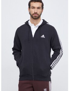 Mikina adidas pánská, černá barva, s kapucí, s aplikací, IB4029