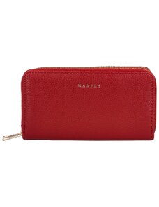 MaxFly Velká pouzdrová dámská koženková peněženka Glorii, červená