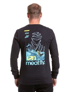 Meatfly pánské tričko s dlouhým rukávem Dakar Blue/Black | Modrá