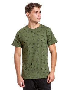 Meatfly pánské tričko Sketchy Olive | Zelená | 100% bavlna