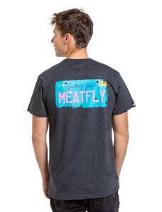 Meatfly pánské tričko Plate Charcoal Heather | Šedá