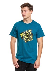 Meatfly pánské tričko Crooky Petrol Heather | Modrá