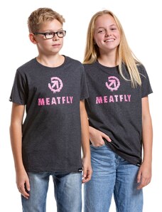 Meatfly dětské tričko Melty Charcoal Heather | Šedá | 100% bavlna