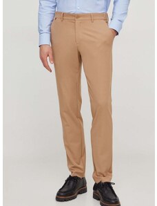 Kalhoty BOSS pánské, béžová barva, přiléhavé, 50508198