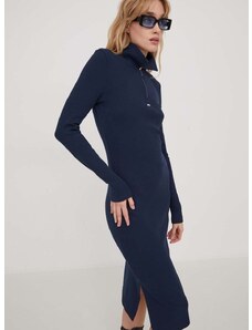 Šaty Tommy Jeans tmavomodrá barva, mini, DW0DW17259