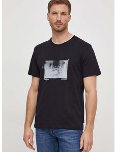 Bavlněné tričko Pepe Jeans Clark černá barva, s potiskem