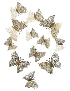Motýli na stěnu Elegant Zlatá