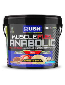 USN Muscle Fuel 4000 g variety pack (čokoláda , jahoda , vanilka a cookies cream)