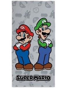 Halantex Plážová osuška Super Mario Bros - Mario & Luigi - 100% bavlna - 70 x 140 cm