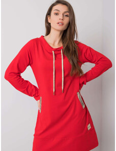 Fashionhunters Červené bavlněné šaty