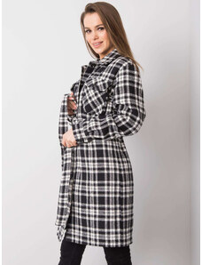 Fashionhunters Černobílý kostkovaný kabát od Raquel