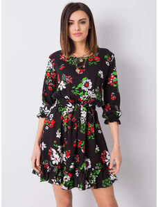 Fashionhunters Černé květinové šaty od Arlette