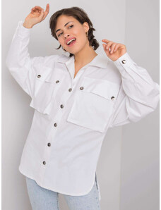 Fashionhunters Bílá košile s kapsami Elora RUE PARIS
