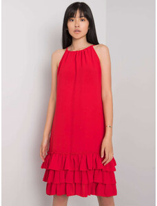 Fashionhunters RUE PARIS Červené šaty s popruhy