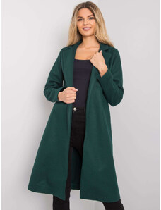 Fashionhunters RUE PARIS Dámský tmavě zelený kabát