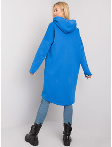 Fashionhunters Tmavě modrá dámská mikina se zapínáním na zip