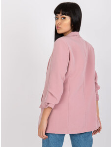 Fashionhunters Dámský světle růžový sako s řasením