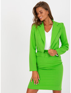 Fashionhunters Elegantní krátká světle zelená bunda