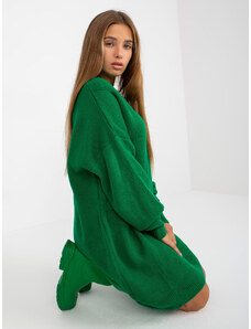 Fashionhunters Zelené pletené šaty s výstřihem do V RUE PARIS