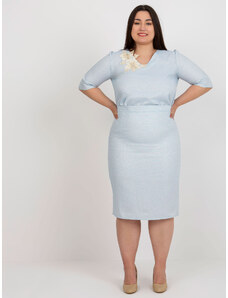 Fashionhunters Světle modrá elegantní nadměrná sukně