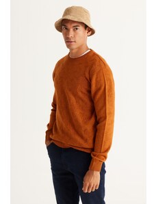 AC&Co / Altınyıldız Classics Men's Tile Standard Fit Normal Cut, Crew Neck Jacquard Knitwear Sweater.