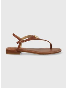 Kožené sandály Lauren Ralph Lauren Ellington dámské, hnědá barva, 802852803012