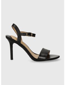 Kožené sandály Lauren Ralph Lauren Gwen černá barva, 80294100000000000