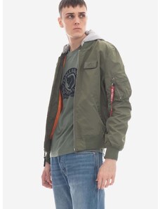 Bunda Alpha Industries MA-1 TT Hood BP Ref. 106103 01 pánská, zelená barva, přechodná