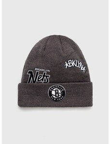 Čepice New Era šedá barva, BROOKLYN NETS