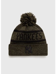 Čepice z vlněné směsi New Era zelená barva, z husté pleteniny, NEW YORK YANKEES