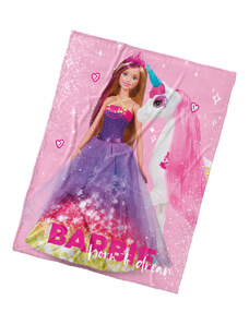 Carbotex Dětská deka Barbie a Kouzelný Jednorožec 130x170 cm