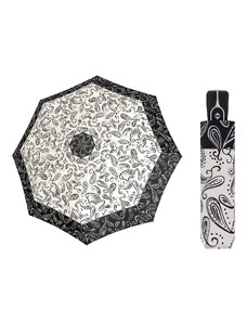 Doppler Magic Fiber Black & White Paisley dámský plně automatický deštník