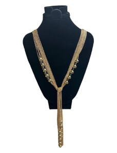 BAZAR-Metal Náhrdelník - zlaté perličky