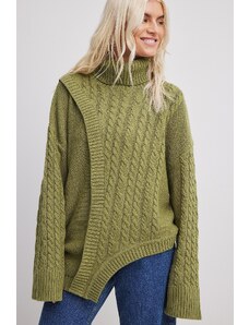 NA-KD Knitted Asymmetric Cable Sweater