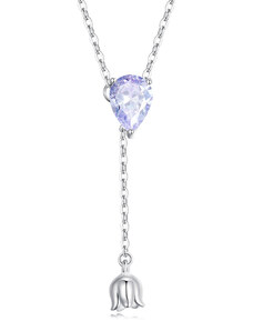 Royal Fashion stříbrný náhrdelník Květina lásky BSN271